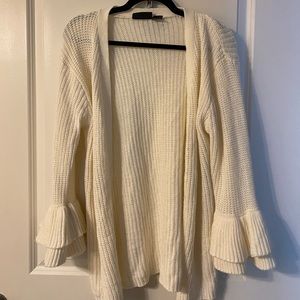 Jennifer Lauren white bell sleeve cardigan
